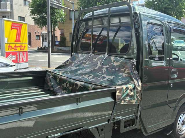 前オーナーさんから頂いた幌付！日を当たらないようにコンパクトにカバーできる車にも合ったおしゃれな迷彩柄！