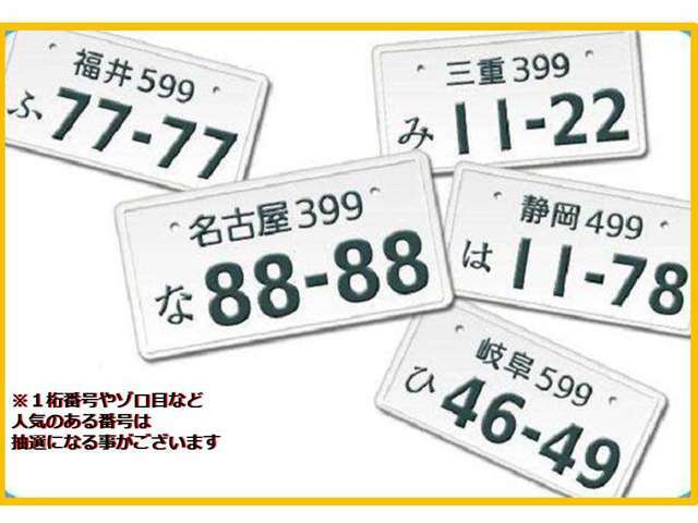 Aプラン画像：お好きなナンバーをお選びいただくことができます！　※番号によっては抽選となりますので、ご希望に添えないことがございます。