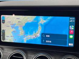 ●Apple　Car　Play：スマホとの有線接続で、ナビ・オーディオ再生などスマホのアプリ機能が画面でも使える便利機能です！