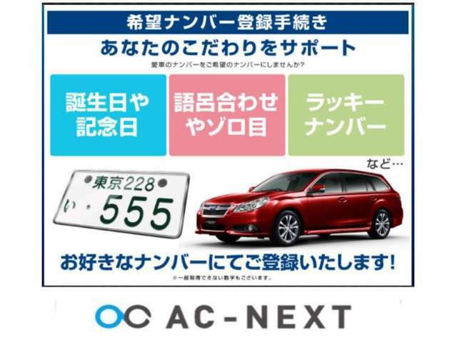 Aプラン画像：希望ナンバーで愛車にこだわりを！