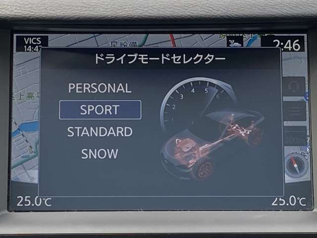 走行モードを4つのモードに選択が可能です。ご自身のお好みのモーを選んでください。