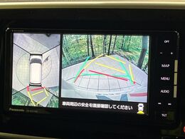 【パノラマモニター】専用のカメラにより、上から見下ろしたような視点で360度クルマの周囲を確認することができます☆死角部分も確認しやすく、狭い場所での切り返しや駐車もスムーズに行えます。