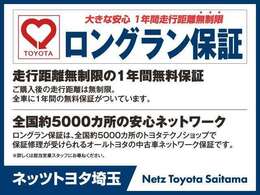 ロングラン保証が1年間無料でつきます。別途費用にて3年間まで延長できます。