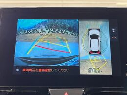 【パノラミックビューモニター】専用のカメラにより、上から見下ろしたような視点で360度クルマの周囲を確認することができます☆死角部分も確認しやすく、狭い場所での切り返しや駐車もスムーズに行えます。