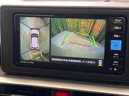 【パノラミックビューモニター】専用のカメラにより、上から見下ろしたような視点で360度クルマの周囲を確認することができます☆死角部分も確認しやすく、狭い場所での切り返しや駐車もスムーズに行えます。