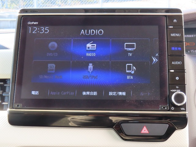 【 ホンダ純正ギャザズ・VXU-207NBi 】Bluetooth接続に対応しています。その他、TVやAM/FMラジオの視聴・CDやDVD再生・USB接続などが可能です。