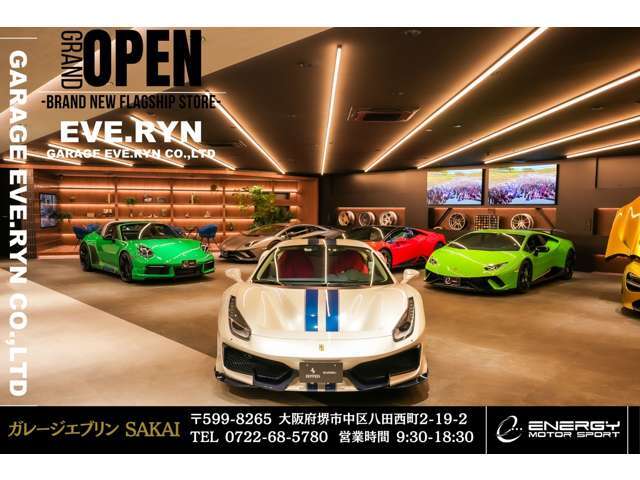 新店舗となる『堺店』は堺市中区八田西町2-19-2に御座います。ゆとりあるショールームには在庫台数30台以上が展示しております。