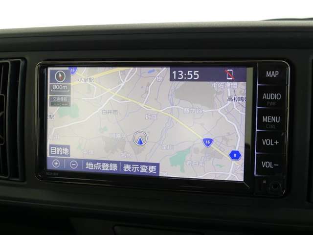 7インチ画面のナビゲーション付です。ナビがあると便利、簡単設定で初めての場所でも迷いません。Bluetooth対応でスマホと連携して音楽も聞けます。