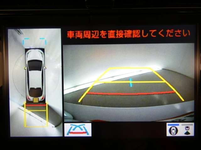 パノラミックビューモニターを装備。クルマを真上から見るように周囲を確認できます。
