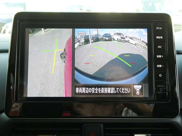 サイドブラインドモニター！！狭い道でのすれ違いで助手席側前方などの死角を減らし、壁などへの接触防止をサポートします。