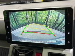 【バックカメラ】駐車時に後方がリアルタイム映像で確認できます。大型商業施設や立体駐車場での駐車時や、夜間のバック時に大活躍！運転スキルに関わらず、今や必須となった装備のひとつです！