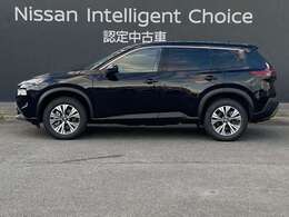 エクストレイルの横からの画像です。当店は全車　整備・保証付なので安心してご検討頂けます。次の画像でもお待ちしております。