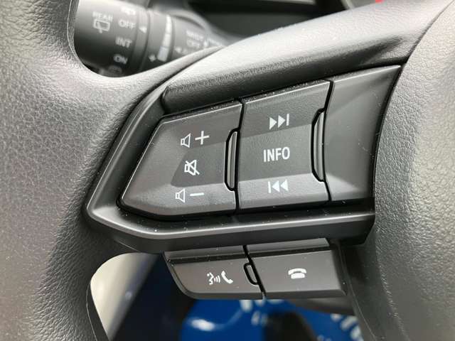オーディオの音量などはハンドルのスイッチでわき見することなく安全に操作することができます。