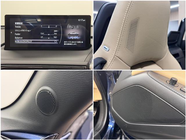 【BOSEサウンド】高性能スピーカーx9をはじめ、BOSEの技術を注ぎ込んだシステムを搭載。ヘッドレストビルトインスピーカーの他、走行ノイズ補償システム「AUDIOPILOT」などを搭載。