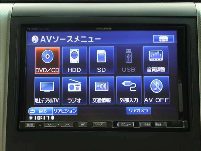 【ALPINE製8インチHDDナビゲーションシステム装備】CDやDVD再生、高速録音機能など多彩な機能を取り揃えております！