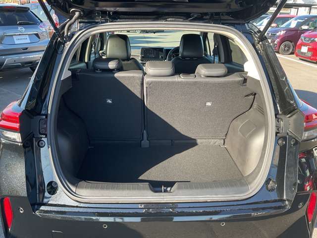 バックドアは大きく開きます。定員乗車時でも十分広いラゲッジスペースを確保しています