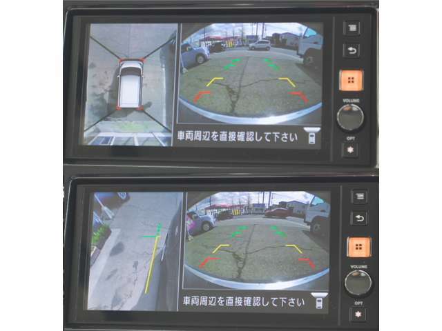 駐車時にとても便利なアラウンドビューモニターを装備。左前輪付近を拡大することもできます。