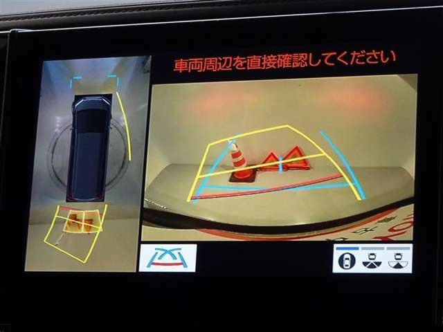 バックガイドモニターを装備してます、車庫入れもラクラクです。パノラミックビューモニターを搭載しています、上からの画像も表示されます。