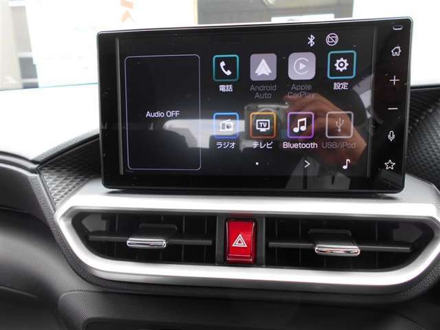 ディスプレイオーディオ、最近のスマートフォンをつなぐタイプです。（フルセグテレビ付き、ラジオ機能、ブルーツゥース対応、CD無し、ナビ無し）