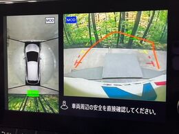 【アラウンドビューモニター】専用のカメラにより、上から見下ろしたような視点で360度クルマの周囲を確認することができます☆死角部分も確認しやすく、狭い場所での切り返しや駐車もスムーズに行えます。