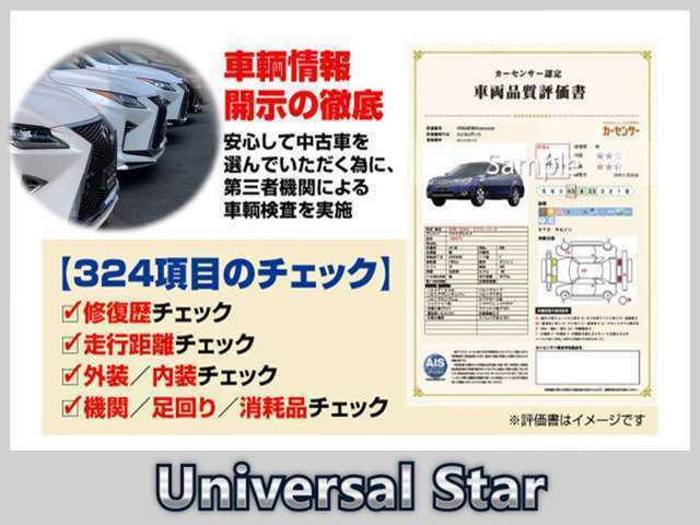 当店在庫車両、全車に安心の鑑定書をお付けしております！当店スタッフでは無く、第三者鑑定員による、細かなチェックを行いますので、より安心して、ご購入して頂けるよう努めておりますので、ご安心ください！