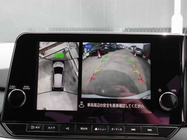 アラウンドビューモニターも付いており、周囲の確認、車庫入れに不安な方も安心できます。