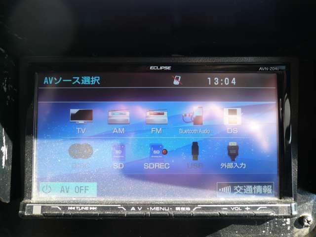 メモリーナビ☆テレビ・CD・DVD・ラジオ視聴可能Bluetoothも接続可能です　AVN-Z04i
