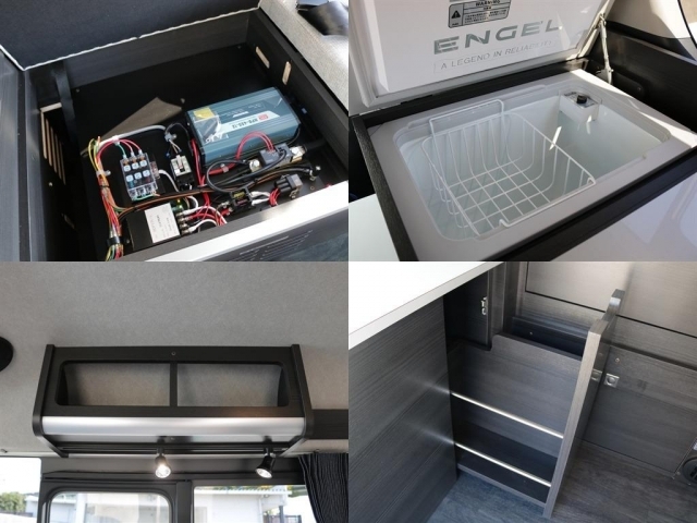 40L冷蔵庫やキッチン上収納・色々使いやすい引き出しなど遠出の際でも安心の装備！！