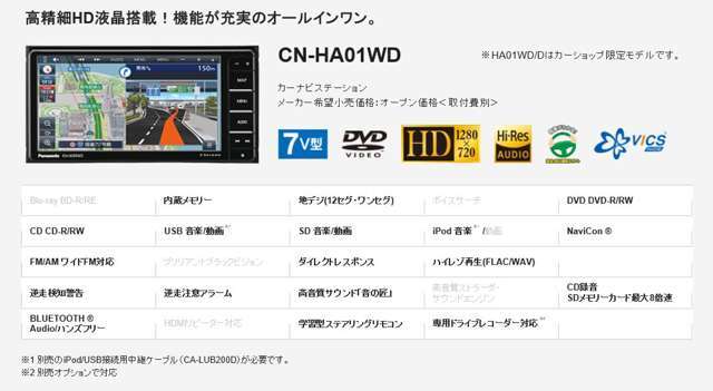 BLUETOOTH・フルセグTV装備の200mmワイド対応ナビTV