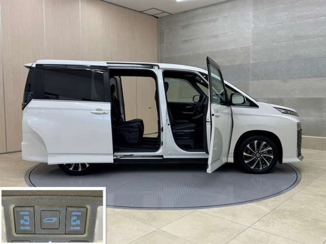 狭いスペースでも、隣の車を気にせず開閉出来るスライドドア。どんな場所でもドアを十分に大きく開くことが出来るので乗り降りや荷物を載せるのに便利です。