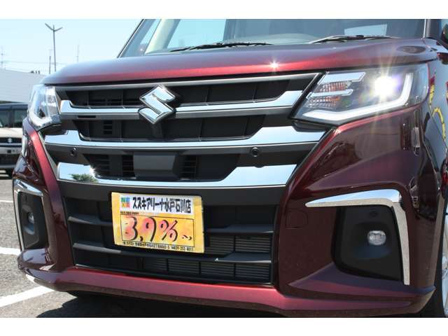 R7.1登録済未使用車 ソリオ HYBRID MZ　LEDヘッドランプ　本革巻ステアリングホイール　シートヒーター　サンシェード　電動パーキングブレーキ　ヘッドアップディスプレイ　スリムサーキュレーター
