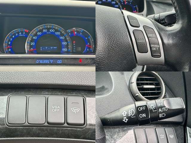 走行76,395km・クルーズコントロール・フロントワイパーデアイサースイッチ・オートライト