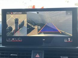 サラウンドビューカメラ『車両の4つのカメラから得た映像を合成し、上空から眺めているような映像をモニターに映し出します。車両周辺の歩行者や障害物などの発見に役立ちます。』