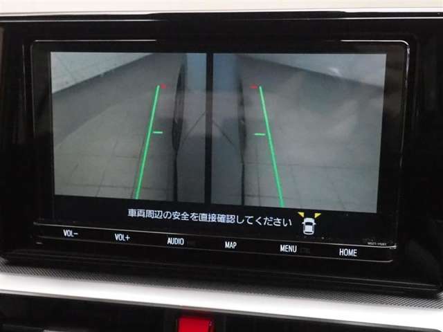 パノラミックビューモニター付きです。車両を上から見たような映像をディスプレイオーディオ画面に表示。運転席からの目視だけでは見にくい、車両周辺の状況をリアルタイムでしっかり確認できます。