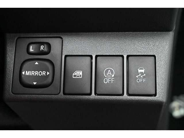 ■ドアミラースイッチ、■パワーウインドウOFFスイッチ、■eco IDEL OFF、■VSC ＆ TRC OFFスイッチ 装備