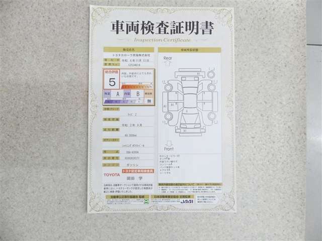 こちらにお車の状態が記入されています！