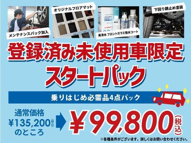 メンテナンスパック、フロアマット、美滑水、下回りさび止め人気のオプションが勢ぞろいでお得にお付けできます！