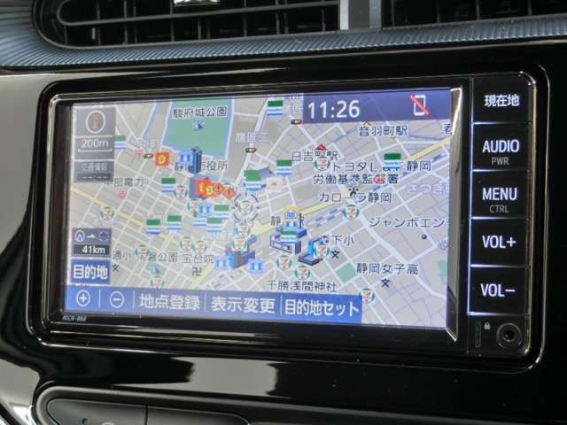 純正ナビゲーション搭載で初めての道や遠出も安心です