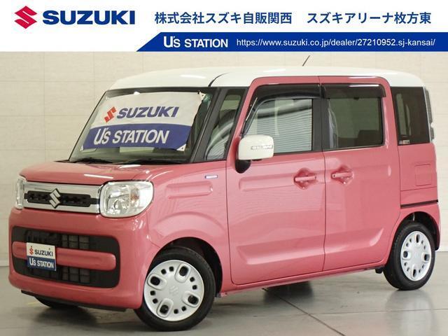ピンク×ホワイトのかわいいスペーシアが仲間入り☆ナビ・全方位カメラ・ETC・衝突被害軽減ブレーキ・車検整備付のお得な1台＾＾早い者勝ちです！　※当社では業販及び転売目的の方への販売はお断りしております
