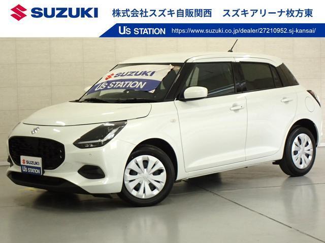 ピュアホワイトパールのスイフトが仲間入り☆　ワイド＆ローボディーで風の抵抗を受けにくく、キビキビ走ります。　※当社では業販及び転売目的の方への販売はお断りしております。