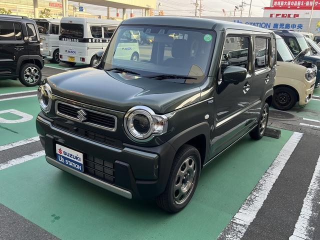 令和6年式　ハスラー　ハイブリッドG　入荷しました。 色はクールカーキパールメタリック♪　衝突被害軽減ブレーキ　全方位ナビ