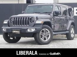 ジープ ラングラー アンリミテッド サハラ 3.6L 4WD LEDライト 純正ナビ 黒革シート