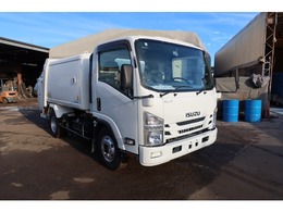 いすゞ エルフ ワイド回転式パッカー車　積載3400kg 新明和6.1立米　汚水タンク連続スイッチ付