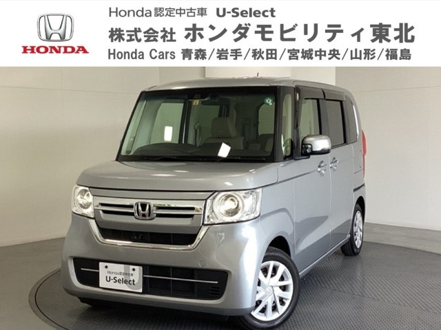 人気の軽自動車、ルナシルバーのN BOX！ワンオーナー2年保証付！安全運転支援機能ホンダセンシングや前方用ドラレコを装着！フルセグやBluetooth対応ナビ付！両側のスライドドアは左側が電動です！