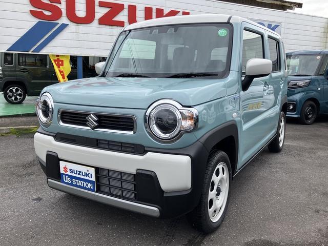 令和6年式　ハスラー　ハイブリッドG　入荷。　色は オフブルーとベージュの2トーン♪　衝突被害軽減ブレーキ　リモコンキー