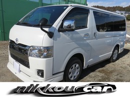 トヨタ ハイエースバン 2.8 スーパーGL ダークプライムII ロングボディ ディーゼルターボ 4WD 純正ナビTV　Bカメラ　F・Rドラレコ　TV