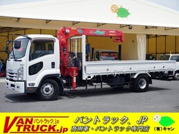 いすゞ フォワード 4トン　ベッドレス　4段クレーン　2.7t積 古河　5.4m長　ラジコン　2.9t吊　ロープ穴