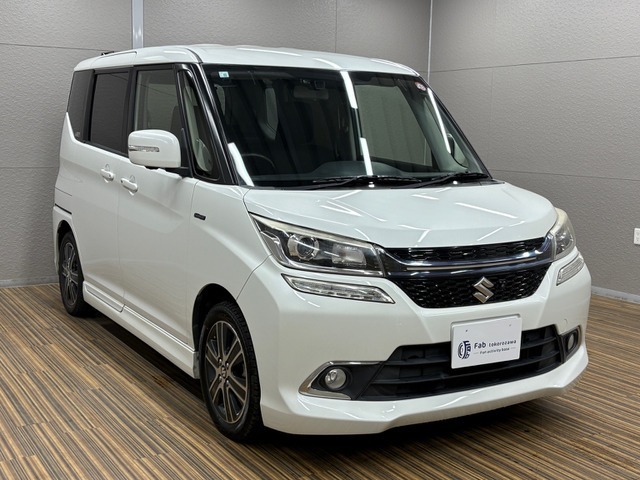 H28年式ソリオバンディットHV SVが入庫！人気のパール色！お問い合わせは、04ー2937ー5516まで！主要装備は、社外8型ナビ 全周囲カメラ フルセグTV 両側パワースライド デュアルカメラブレーキサポート