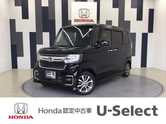 N-BOXカスタムが入庫しました！年式は令和3年、グレードは「L・ホンダセンシング」、ボディーカラーは、クリスタルブラックパールです。