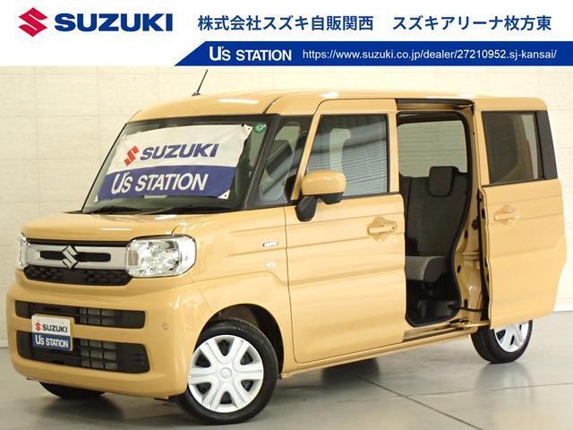 ミモザイエローパールメタリックのスペーシアが仲間入り☆　軽自動車なので取り回しがしやすく、運転がラクラクなのはもちろん、広々車内も魅力です！　※当社では業販及び転売目的の方への販売はお断りしております